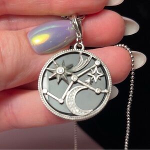 Necklace with pendant stars astrology zodiac theme silver